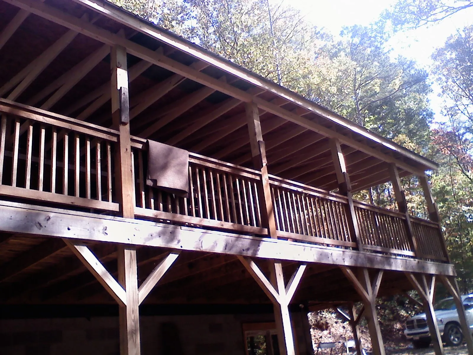 Timber framing under a new elevated porch and deck — Roof Leak Repair in Holly Ridge by Roofing Brothers